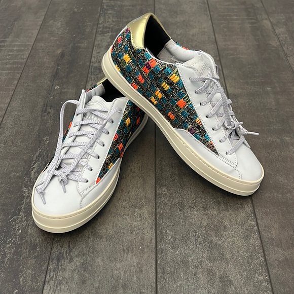 P448 Shoes - NEW! P448 John Malthus Leather and Woven Textile Sneaker, size 10 (EU 40)